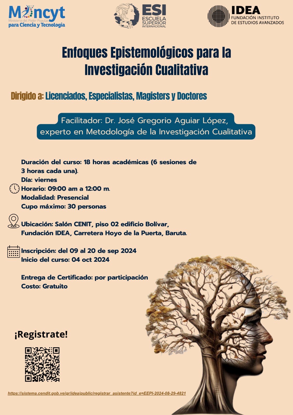 Inician inscripciones para el curso Enfoques Epistemológicos para la Investigación Cualitativa