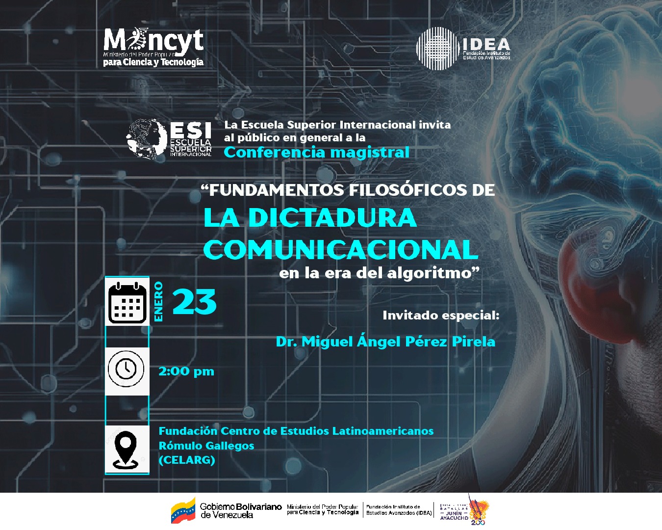 Invitan a la conferencia «Fundamentos Filosóficos de la Dictadura Comunicacional»